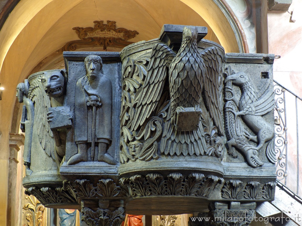 Orta San Giulio (Novara, Italy) - Platform of the ambo in the Basilica of San Giulio